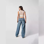 Damen transparente Spitzenbluse Sovae