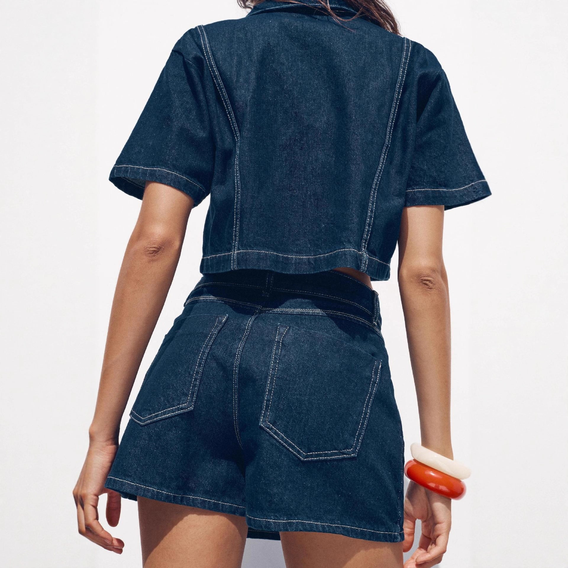 Damen Denim Miniröcke mit asymmetrischem Schnitt Sovae