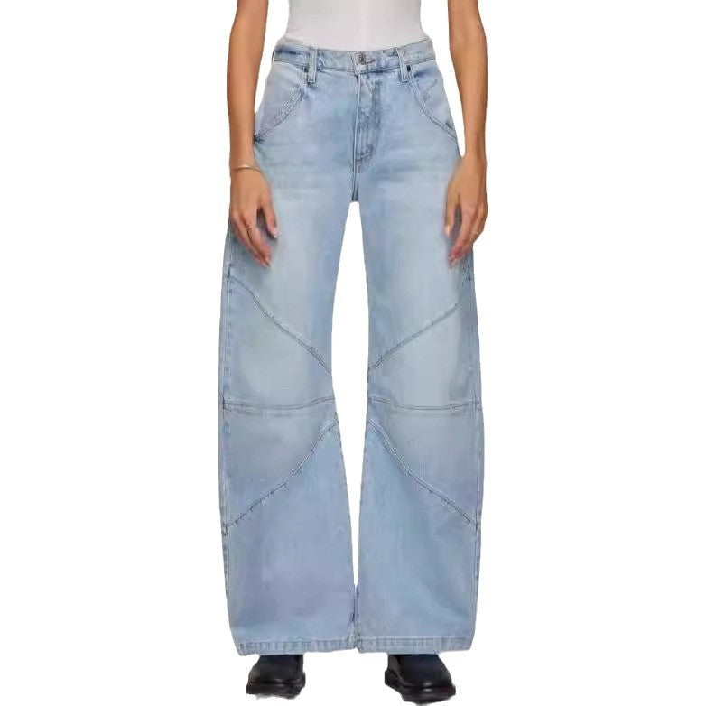 Damen Weit geschnittene Jeans mit geometrischem Design Sovae