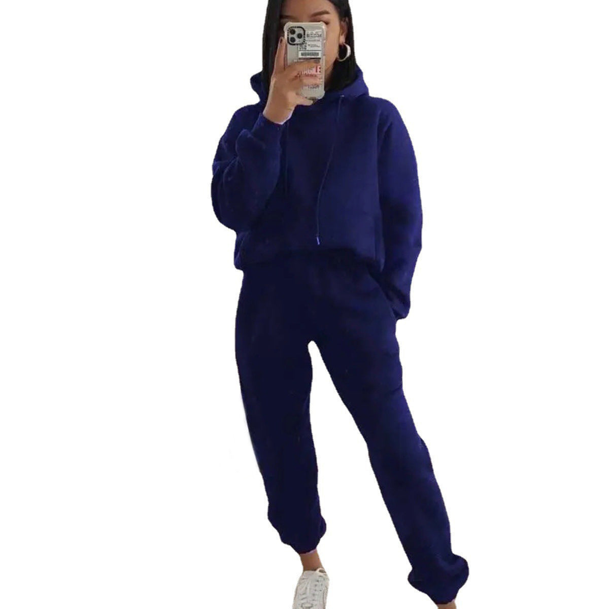 Damen lässiger Fleece-Hoodie und Jogginghose Set Sovae