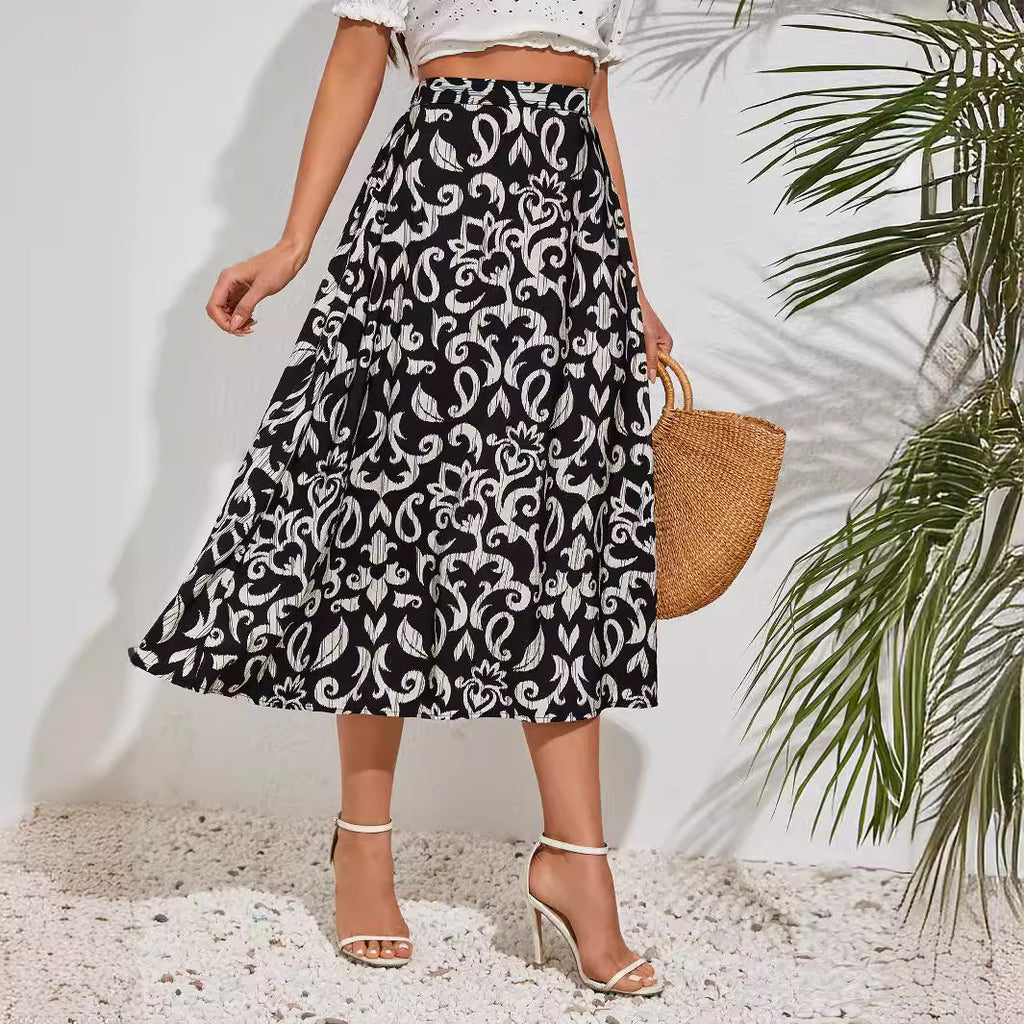 Damen Maxirock mit floralem Muster Sovae