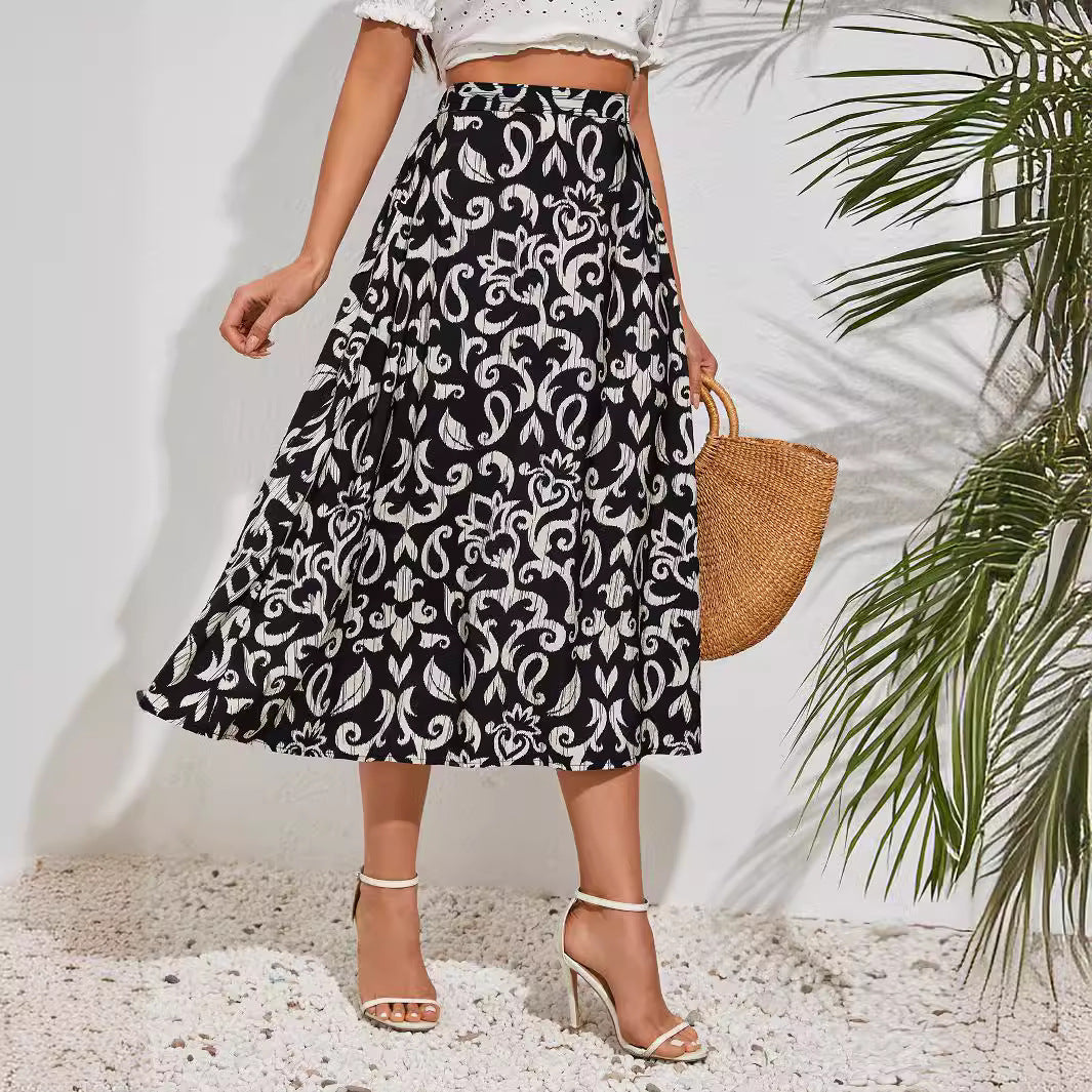 Damen Maxirock mit floralem Muster Sovae