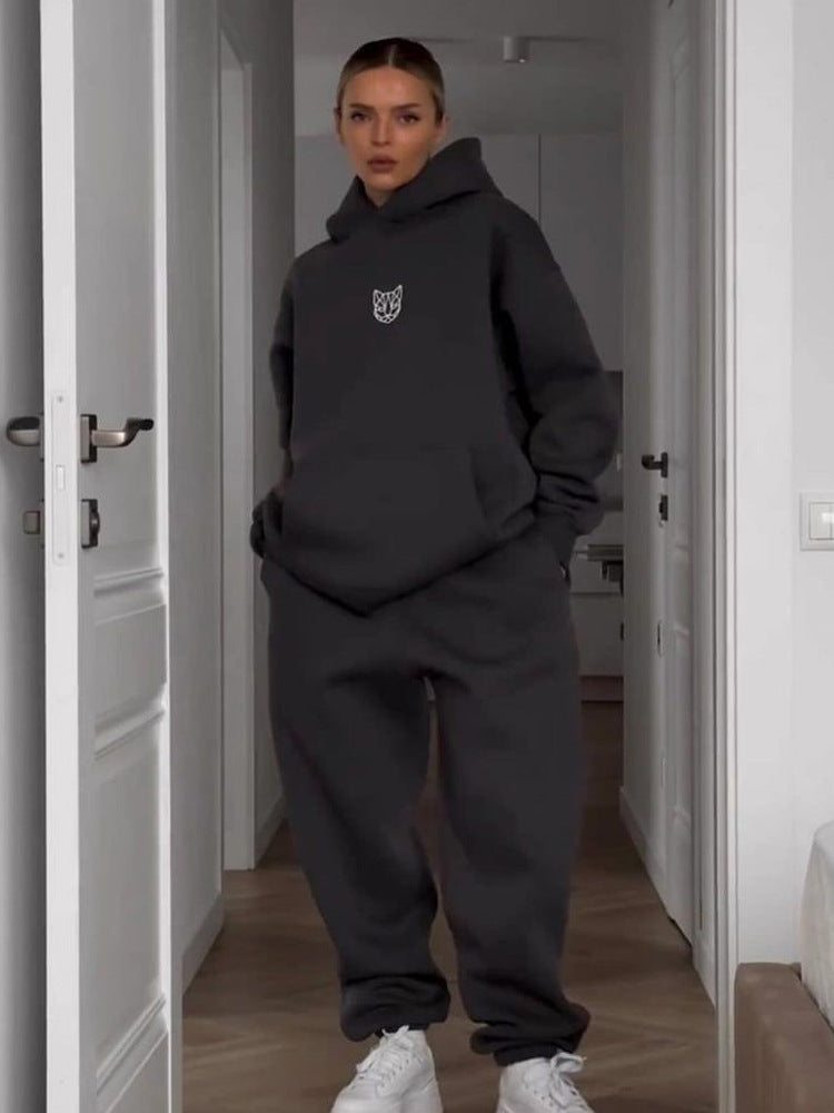 Damen Urbaner Oversized Hoodie und Bequeme Sweatpants Set Sovae