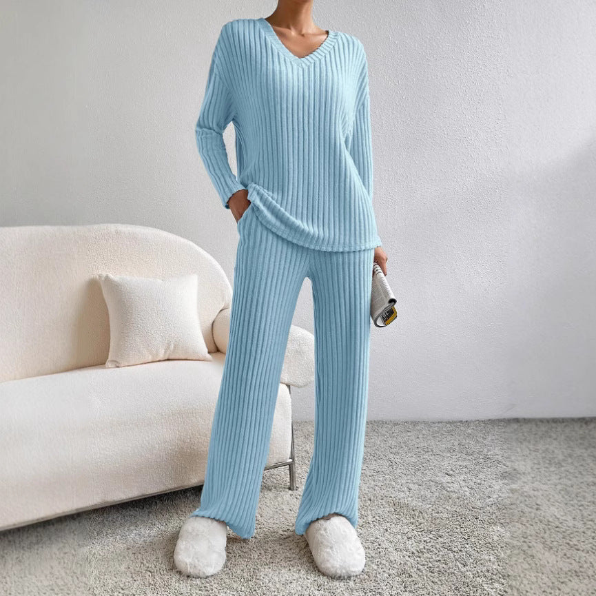 Damen Strickpullover und Hose Set Sovae