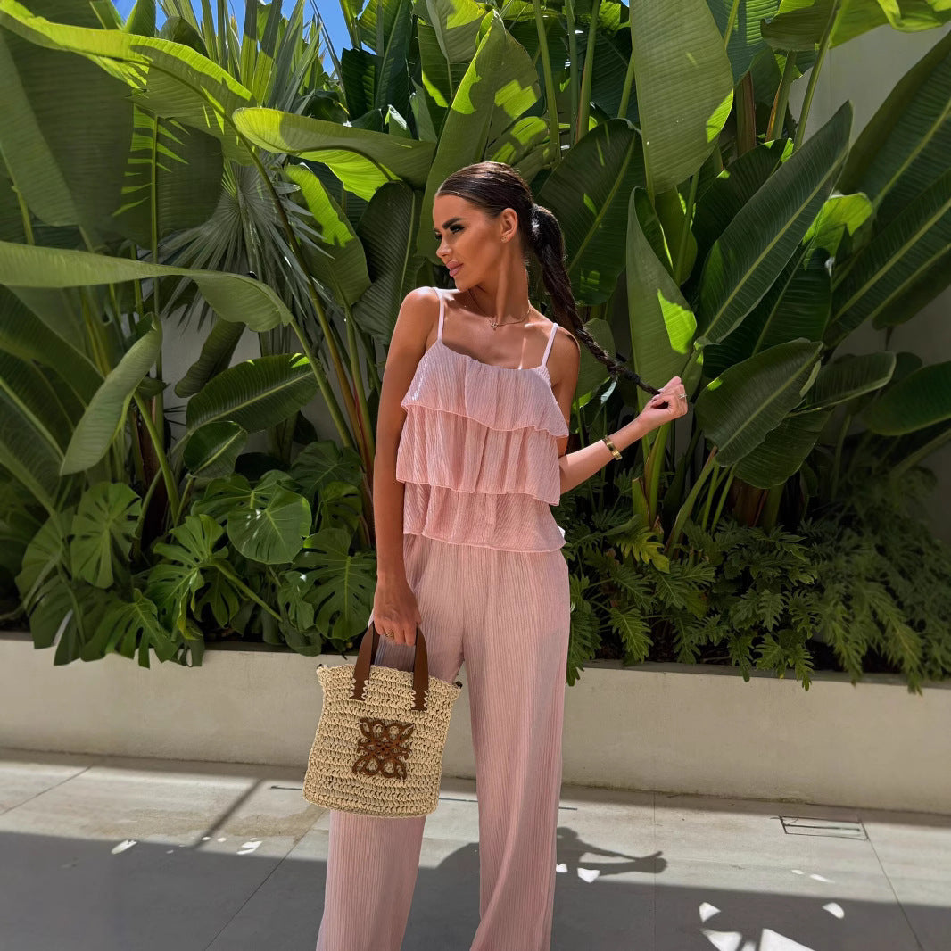 Damen lässiger Jumpsuit mit Schichten Sovae