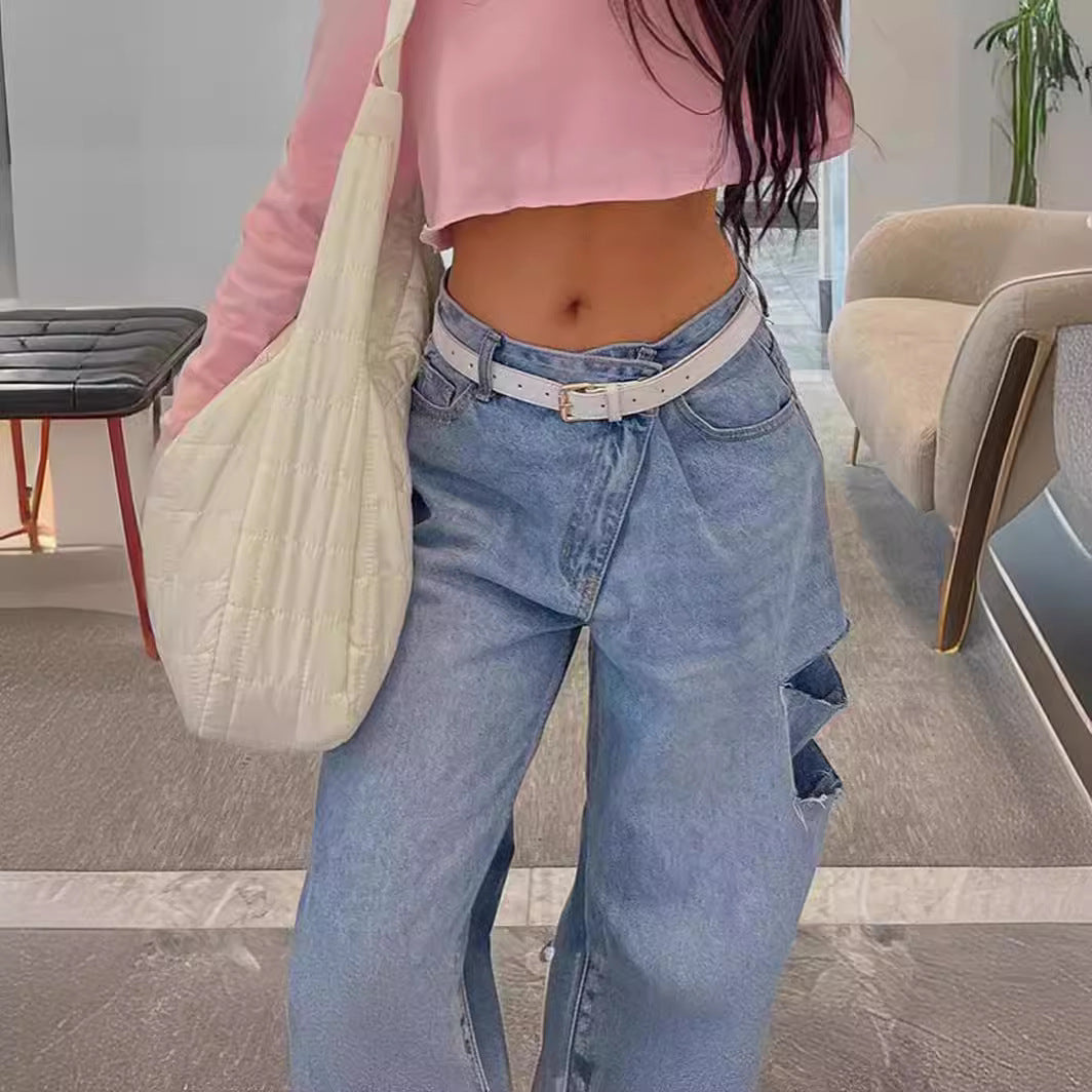 Damen Weit geschnittene Jeans im urbanen Vintage-Stil Sovae