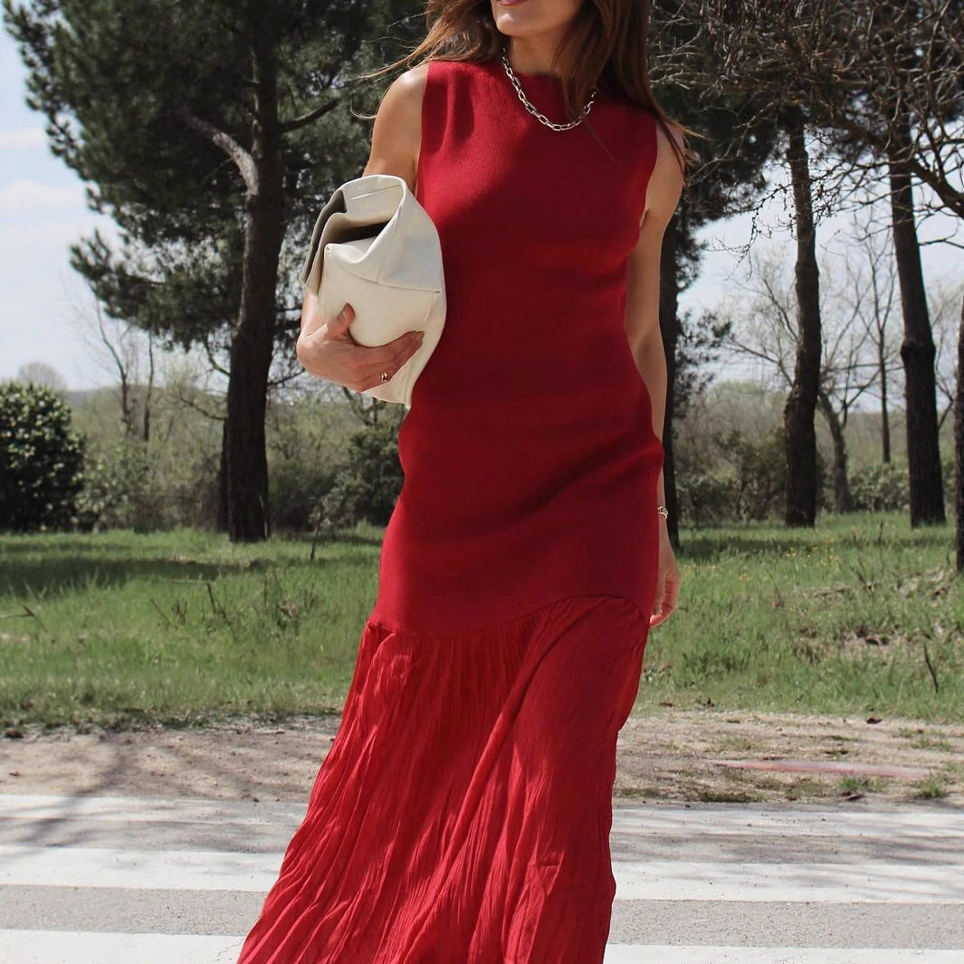 Damen Plissiertes Maxikleid mit eleganter Silhouette und hochwertiger Verarbeitung Sovae