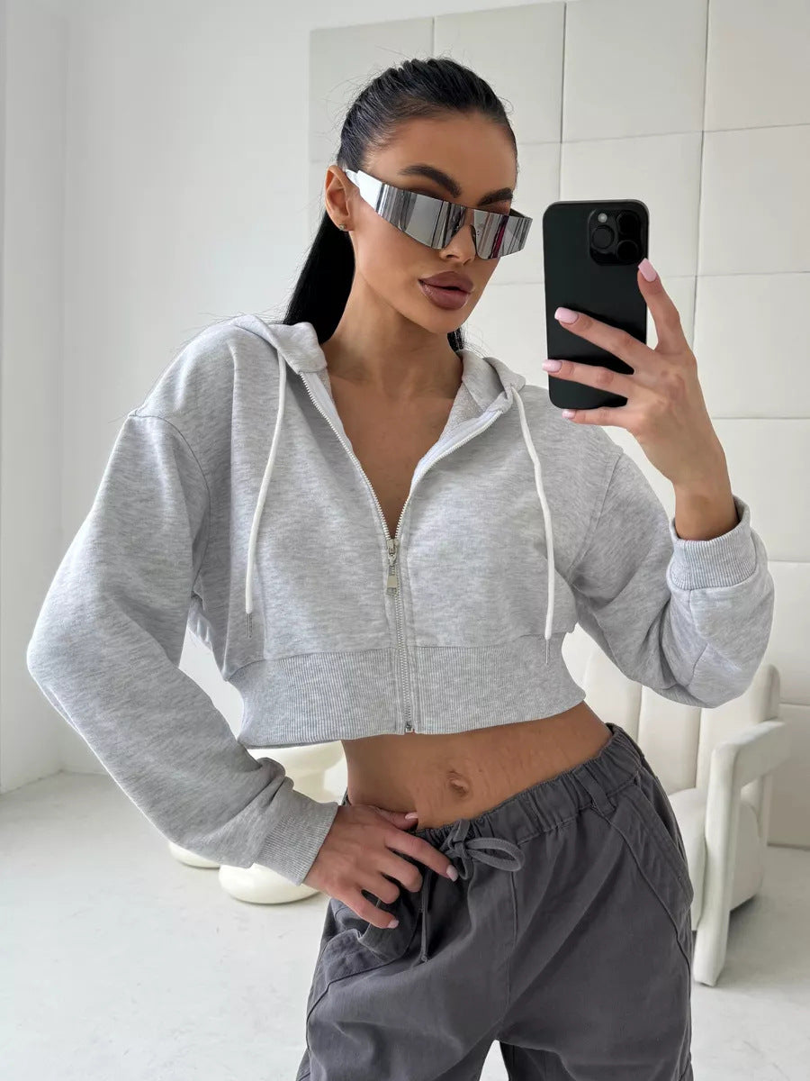 Damen modischer Cropped Hoodie Sovae