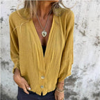 Damen lässige Oversized-Strickjacke mit Knopfdetails Sovae