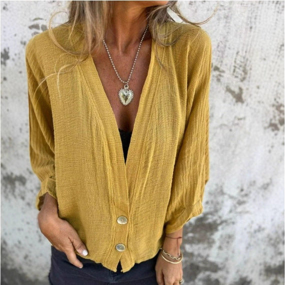 Damen lässige Oversized-Strickjacke mit Knopfdetails Sovae