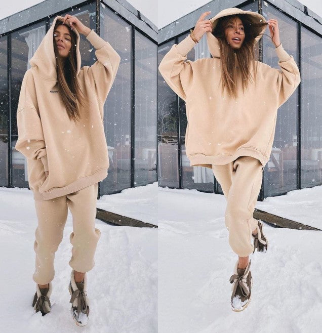 Damen Hoodie- und Jogginghose-Set mit weitem Schnitt Sovae