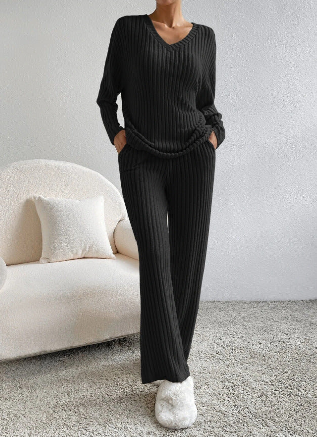 Damen Strickpullover und Hose Set Sovae