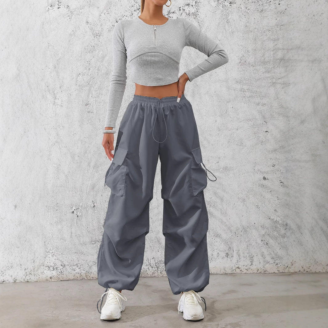 Damen Cargo-Hose mit elastischem Bund und praktischen Seitentaschen Sovae