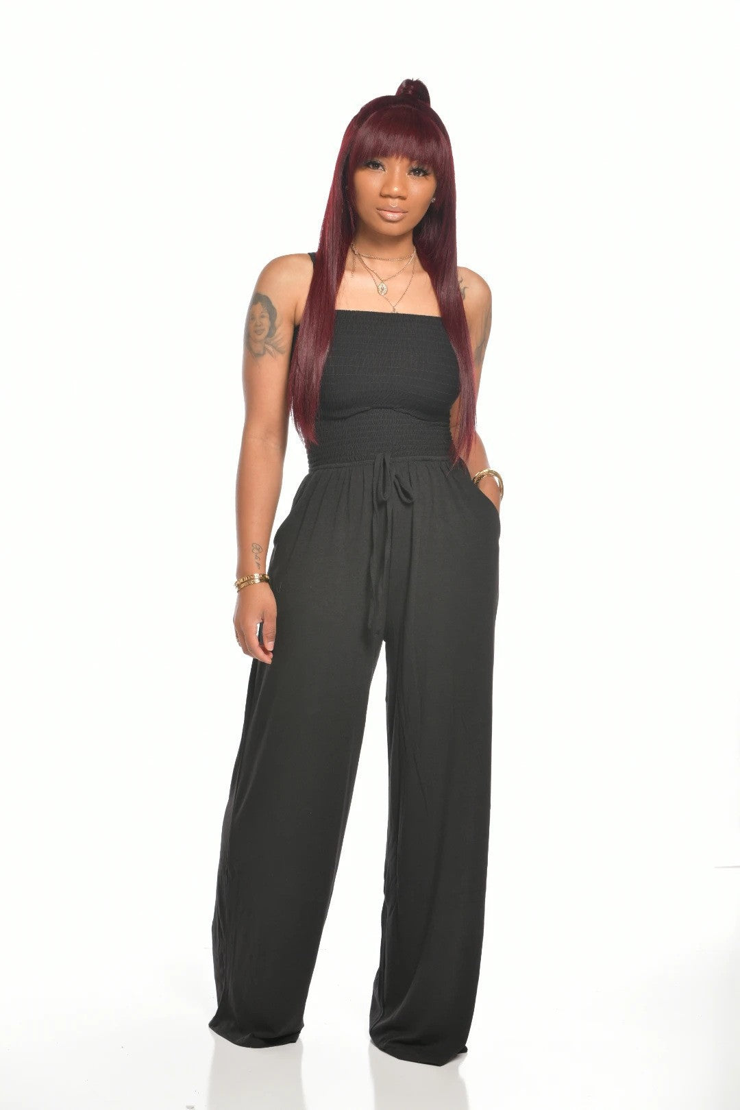 Damen stilvoller und bequemer Jumpsuit mit offener Schulter Sovae