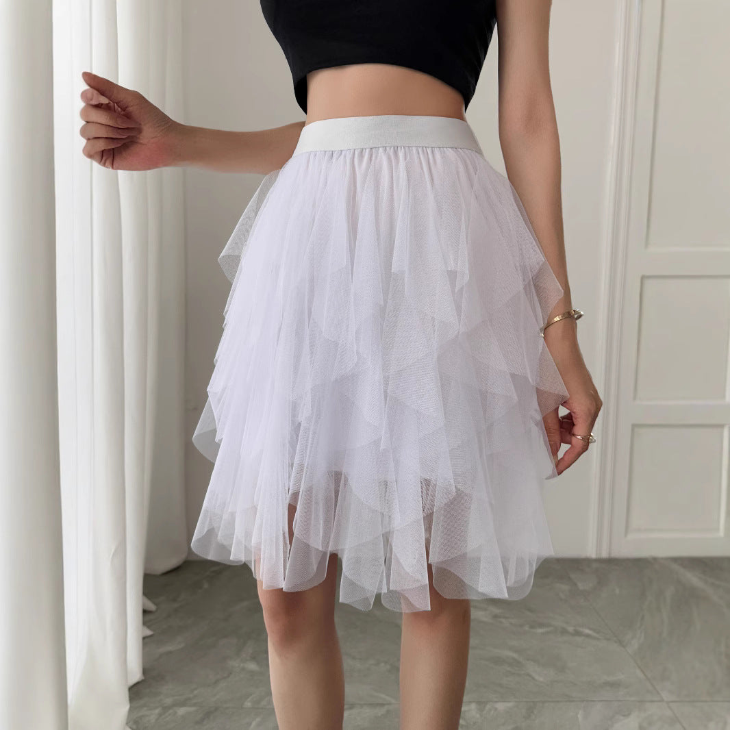 Damen Tüllrock mit Rüschen Sovae
