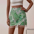 Damen Minirock mit verspielten Quasten Sovae