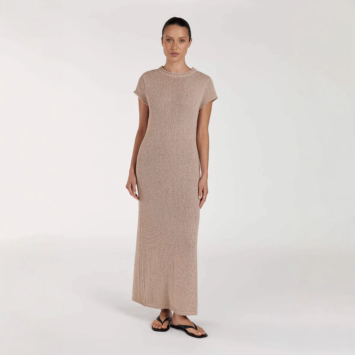 Damen Maxikleid mit strukturiertem Strickmuster und leichtem Gewicht Sovae