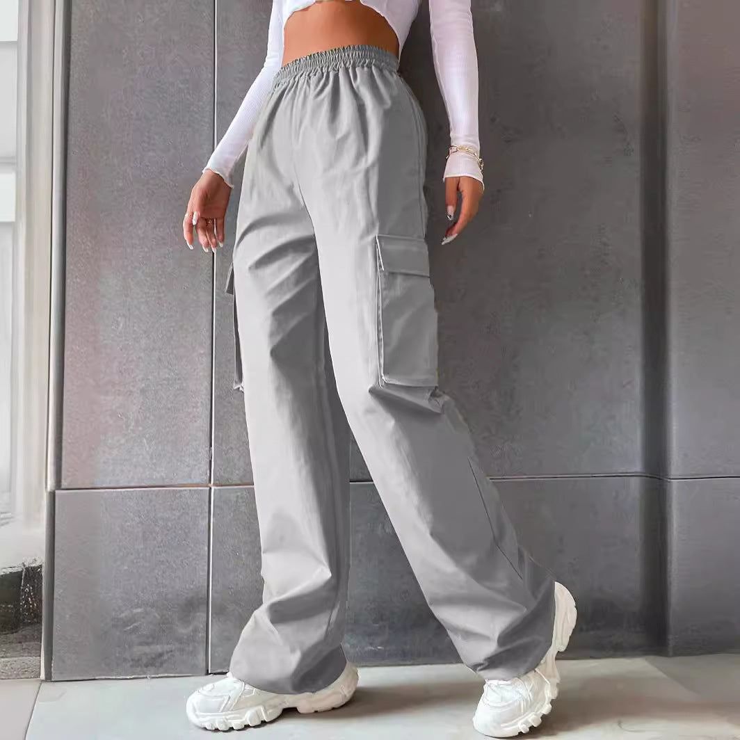 Damen Cargo Hose mit elastischem Bund und praktischen Seitentaschen Sovae