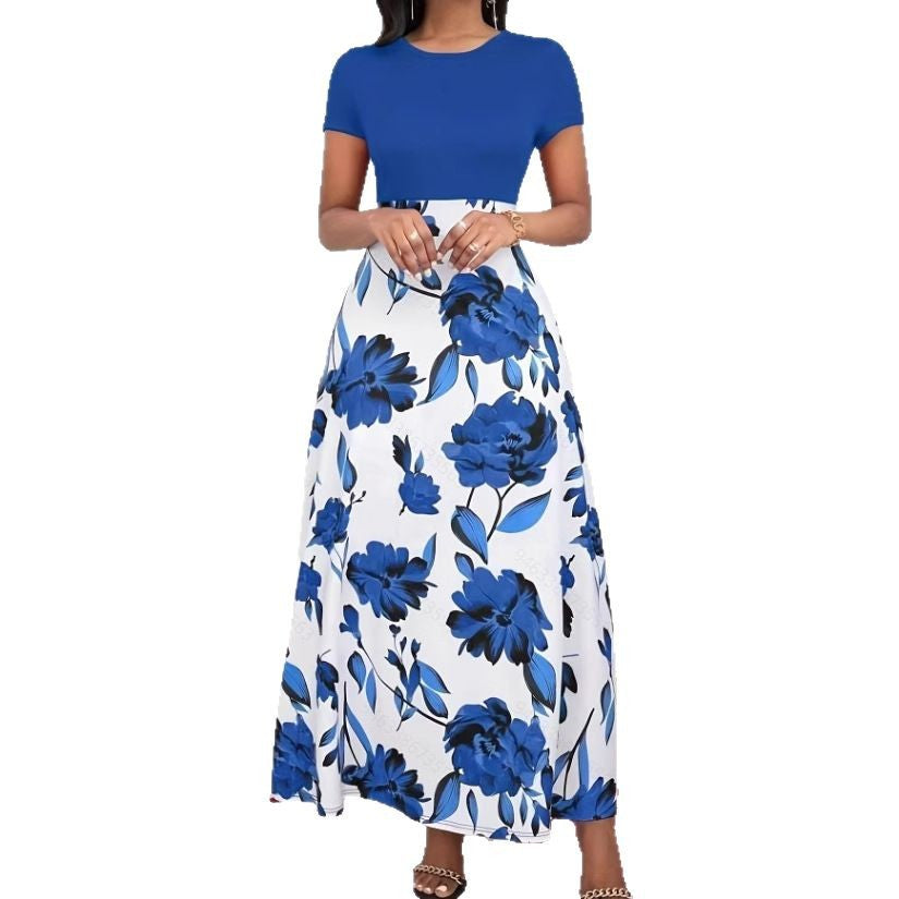 Damen Maxikleid mit floralem Design und figurbetontem Oberteil Sovae