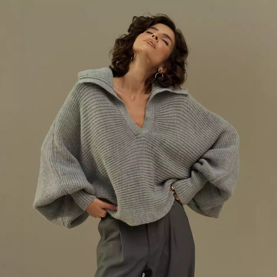 Damen Kuscheliger Oversized Pullover Sovae