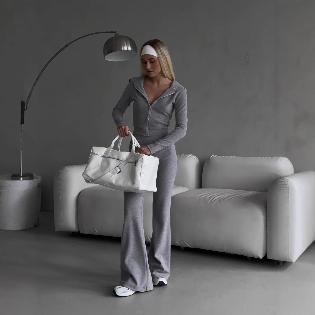 Damen Sportlicher Loungewear-Anzug mit hohem Kragen Sovae