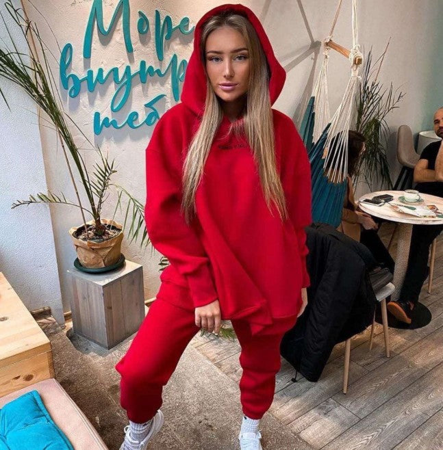 Damen Hoodie- und Jogginghose-Set mit weitem Schnitt Sovae