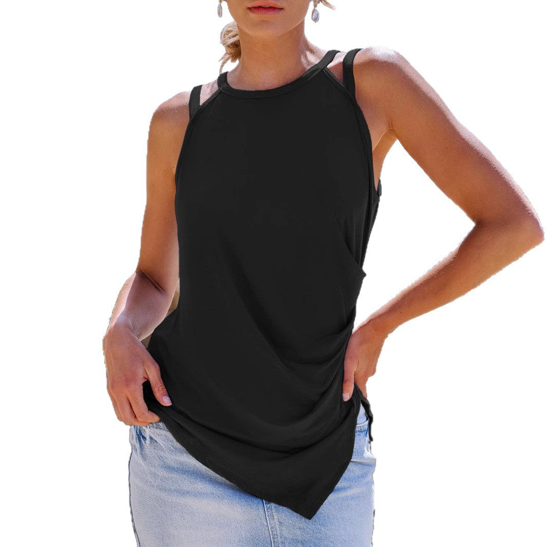 Damen sportliches Tanktop mit breiten Trägern Sovae