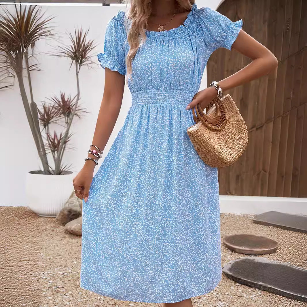 Damen Midikleid mit femininem Schnitt und floraler Gestaltung Sovae
