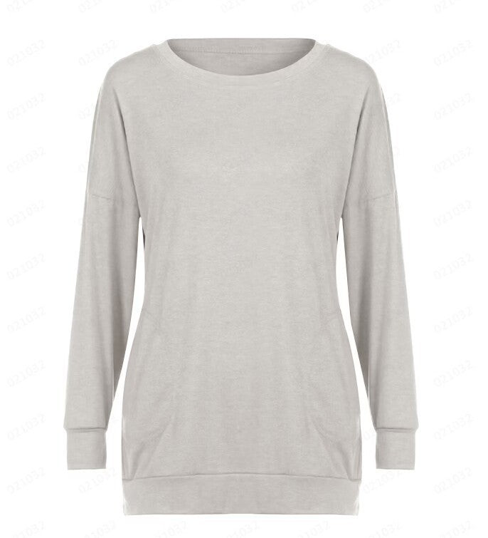 Damen Lässiger Pullover mit Taschen Sovae