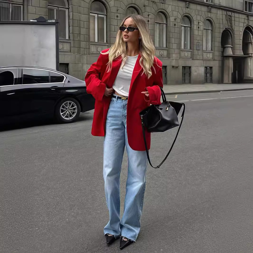 Damen Oversized Blazer mit lässigem Schnitt Sovae