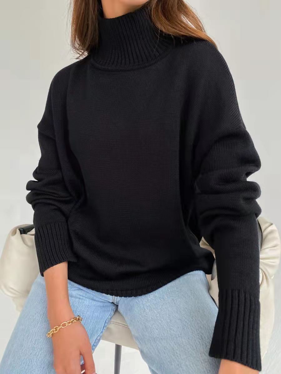 Damen eleganter Rollkragenpullover aus feinem Strick Sovae