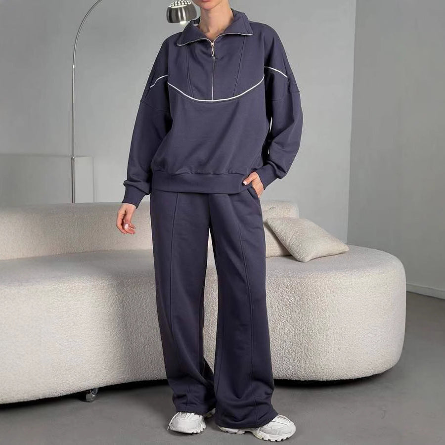 Damen Fleece Trainingsanzug mit Reißverschluss Sovae