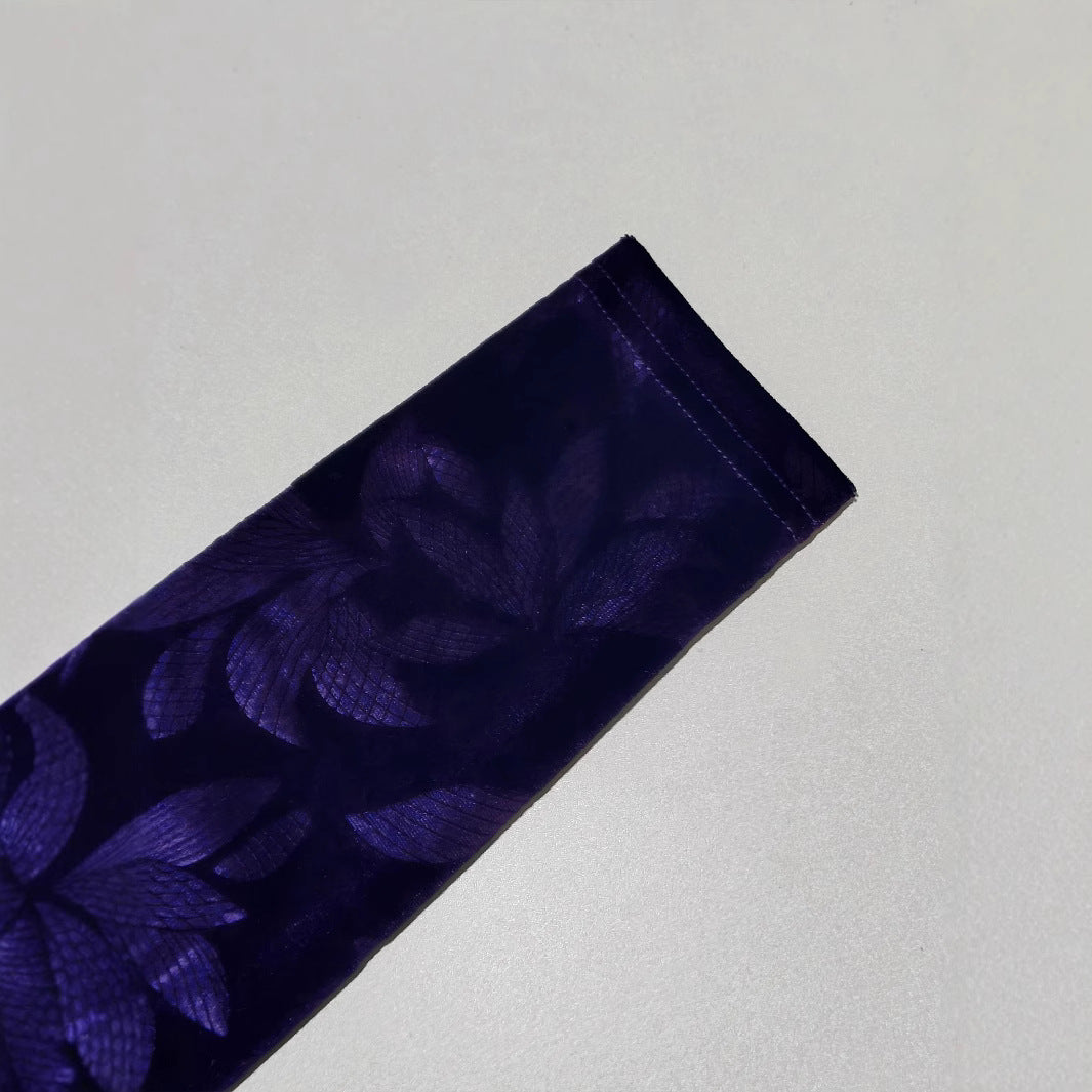 Damen elegantes Maxikleid aus Samt mit botanischem Muster und V-Ausschnitt Sovae