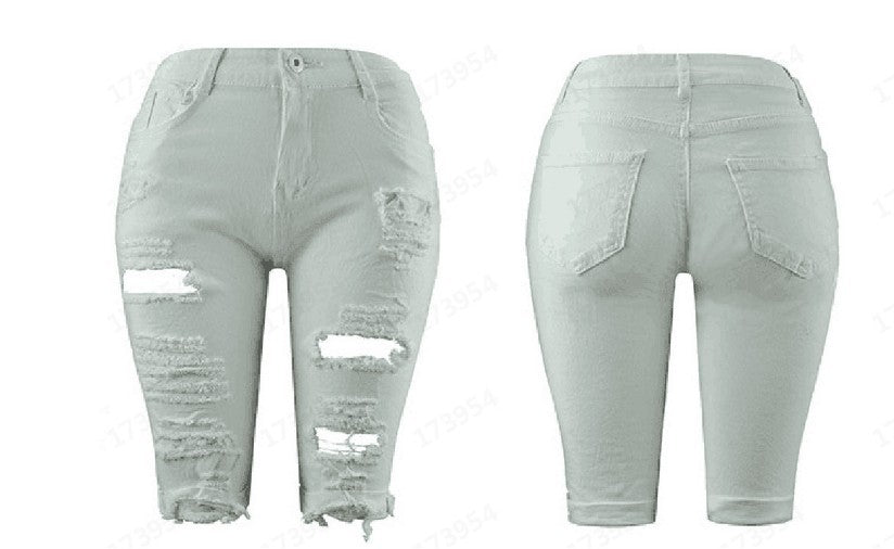 Damen Zerstörte Denim-Shorts im modischen Relaxed Fit Sovae
