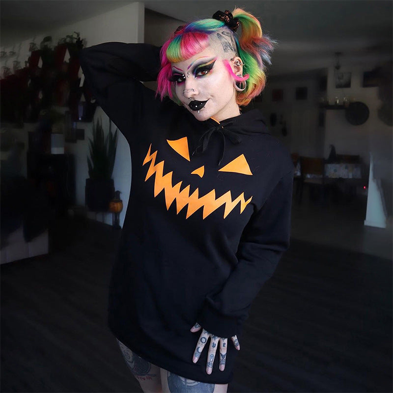 Damen Hoodie-Kleid mit Halloween-Motiv Sovae