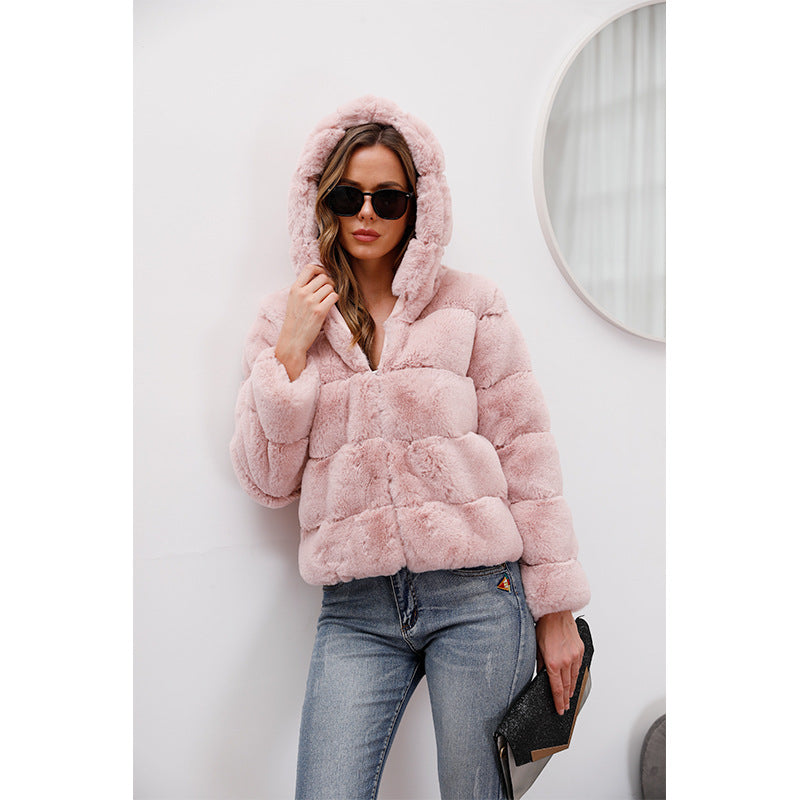 Damen weiche Fleecejacke mit Kapuze Sovae
