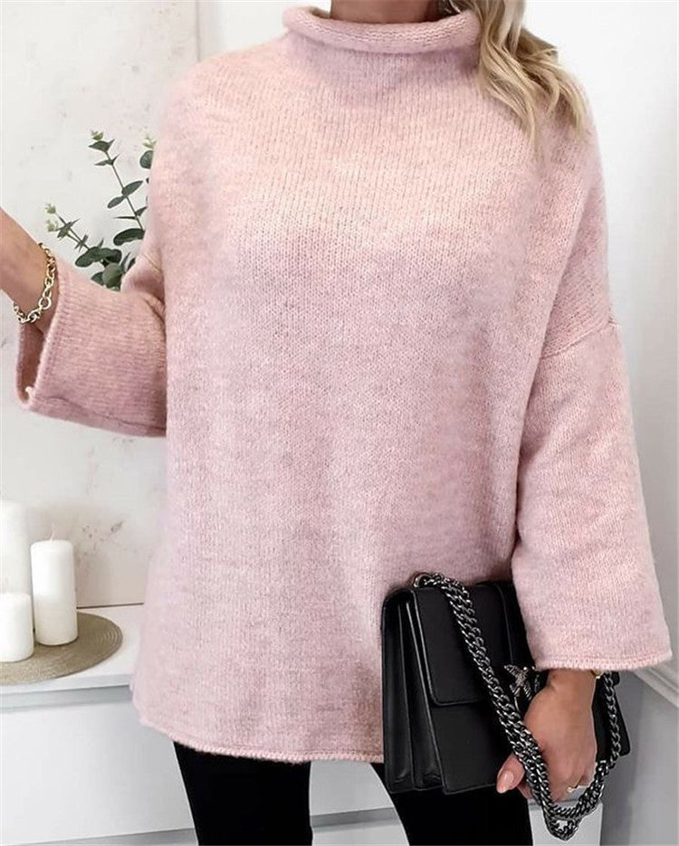 Damen großzügig geschnittener Strickpullover mit weitem Bündchen und modischem Schnitt Sovae