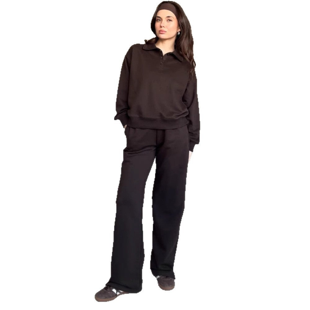 Damen Sportliches Loungewear-Set mit Polokragen Sovae