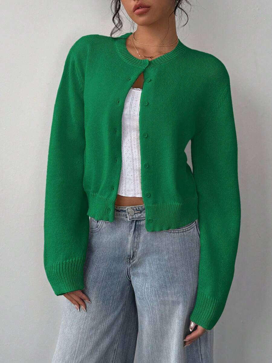 Damen lässige Strickjacke mit Knöpfen Sovae