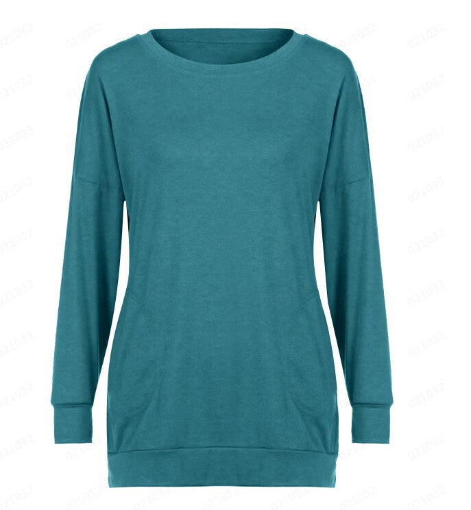 Damen Lässiger Pullover mit Taschen Sovae