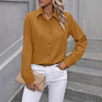 Damen klassische Bluse mit Knopfleiste Sovae