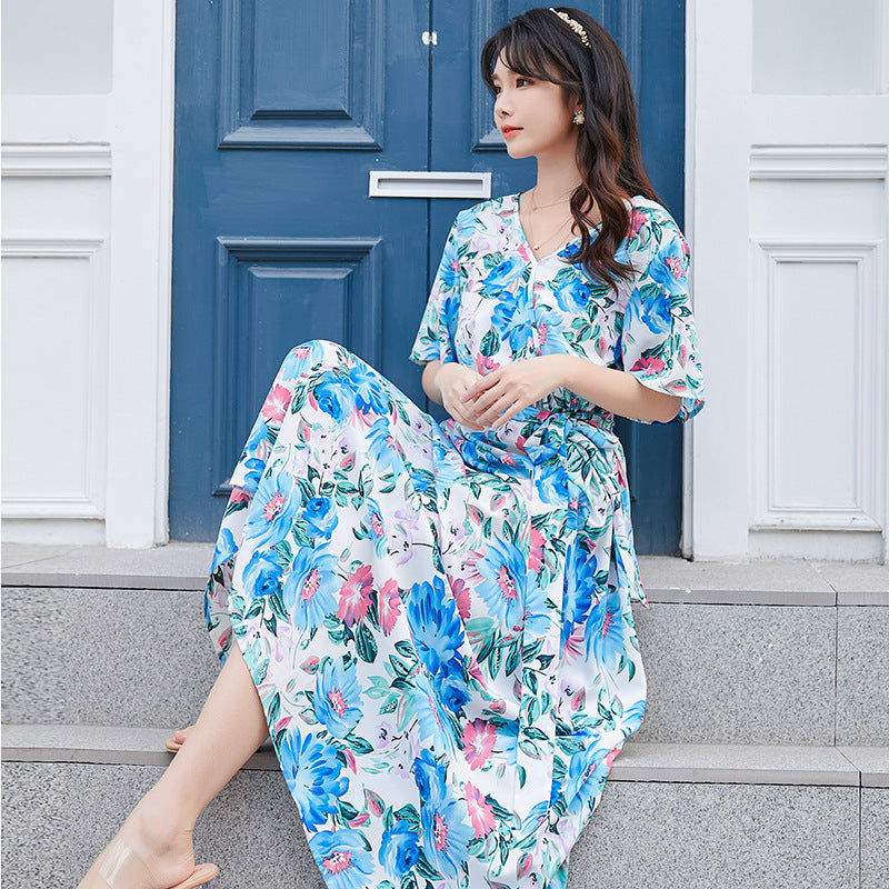 Damen Maxikleid mit floralem Design Sovae