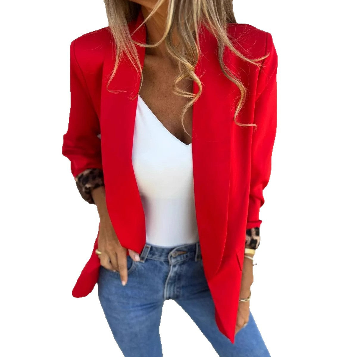 Damen eleganter Blazer mit animalischen Akzenten Sovae