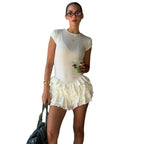 Damen Kurzes Kleid mit Rüschendetails Sovae