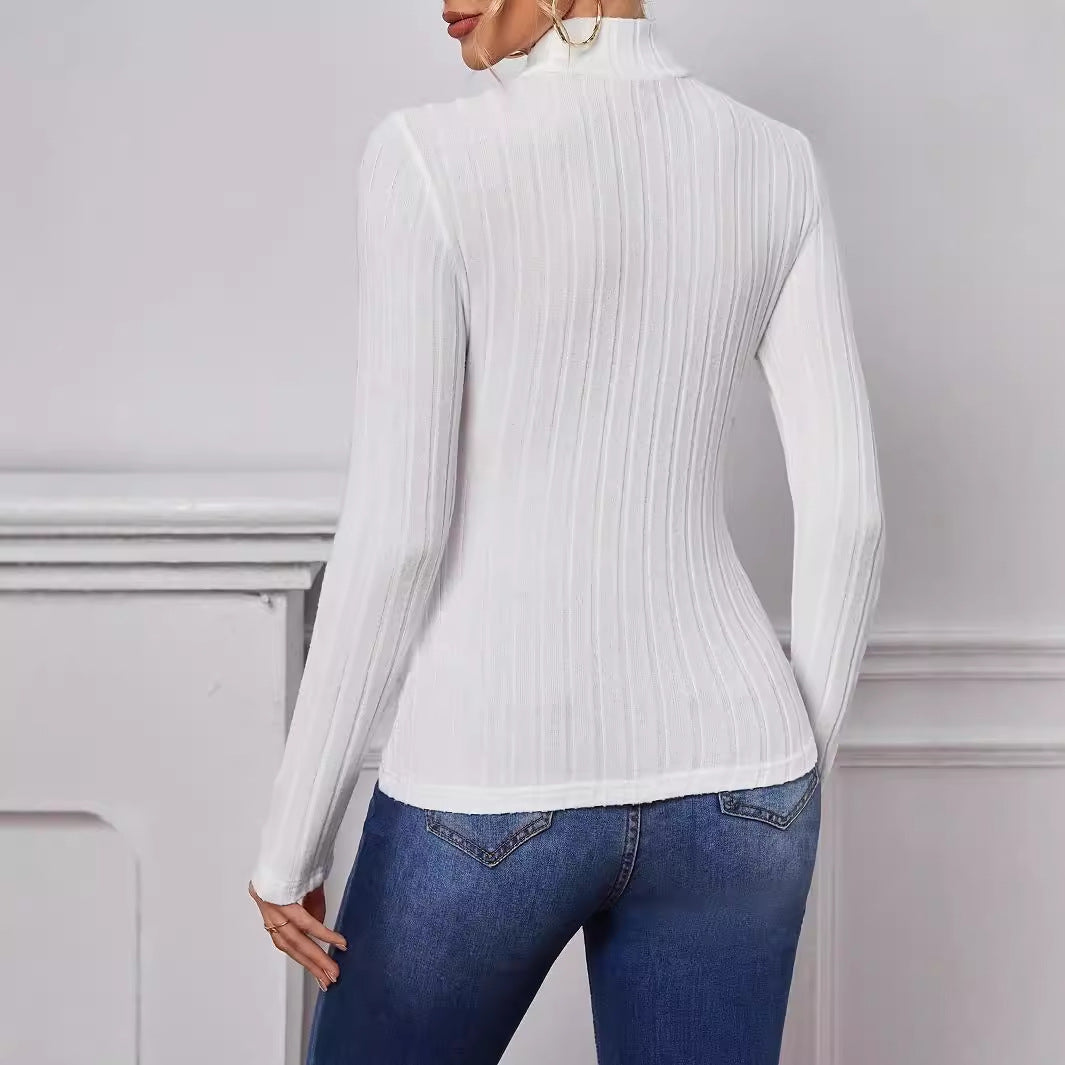 Damen Rollkragenpullover mit geripptem Design Sovae