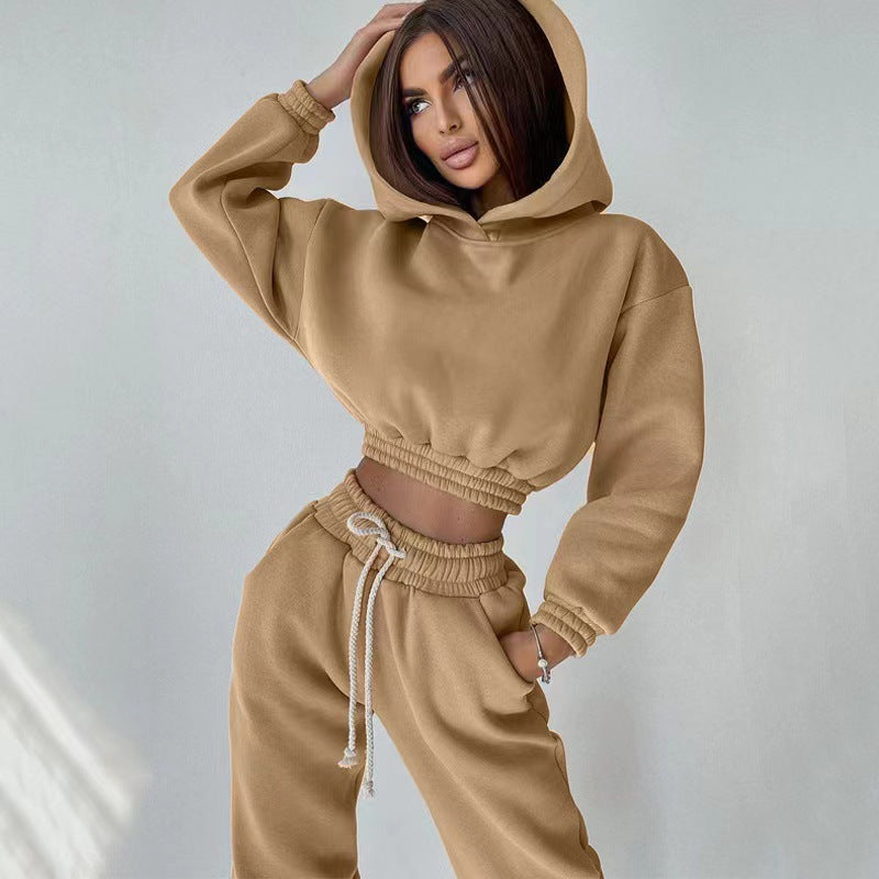 Damen sportliches und lässiges Hoodie-Set mit weitem Schnitt Sovae