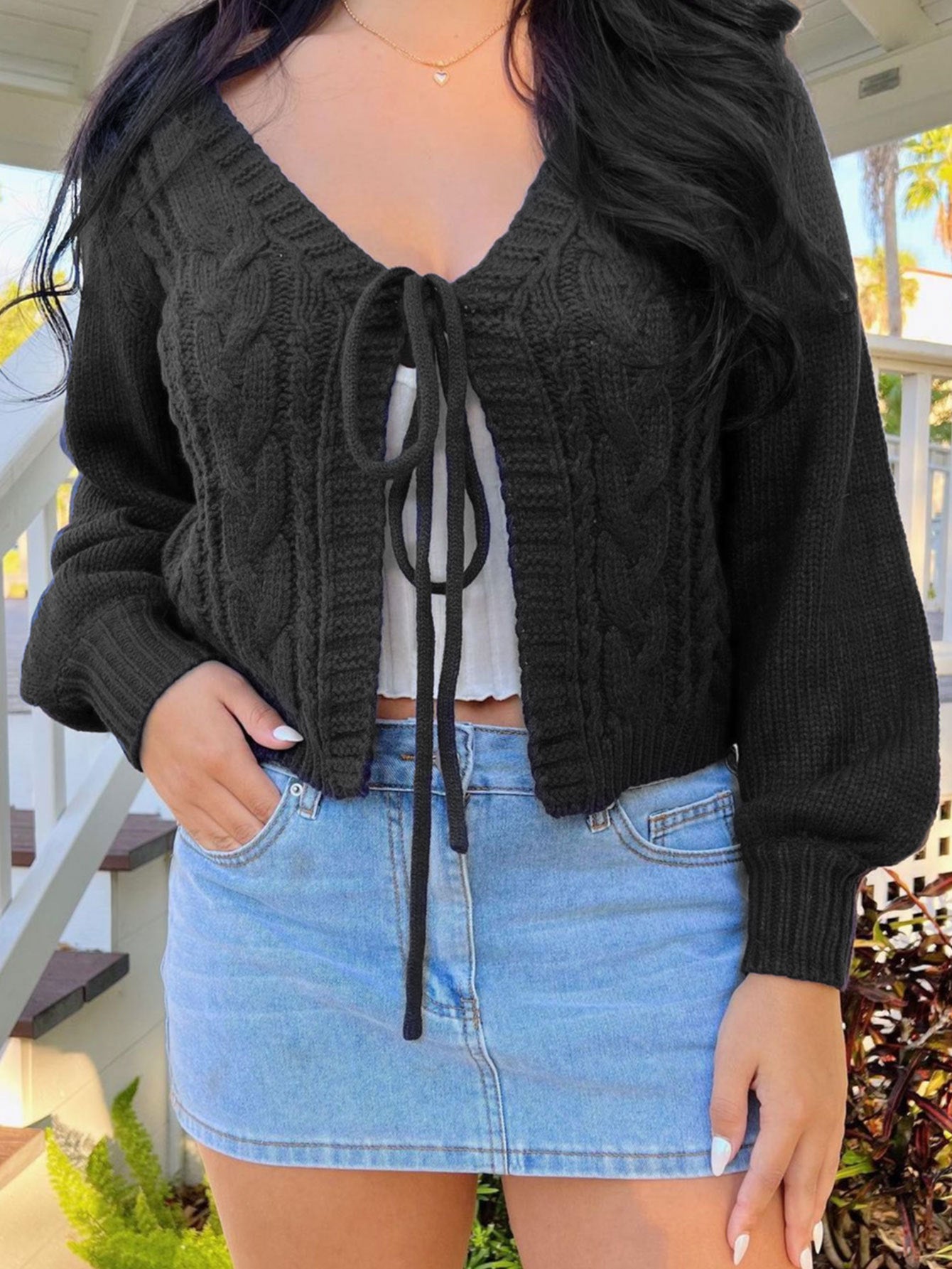 Damen Grobstrickjacke mit tailliertem Schnitt Sovae