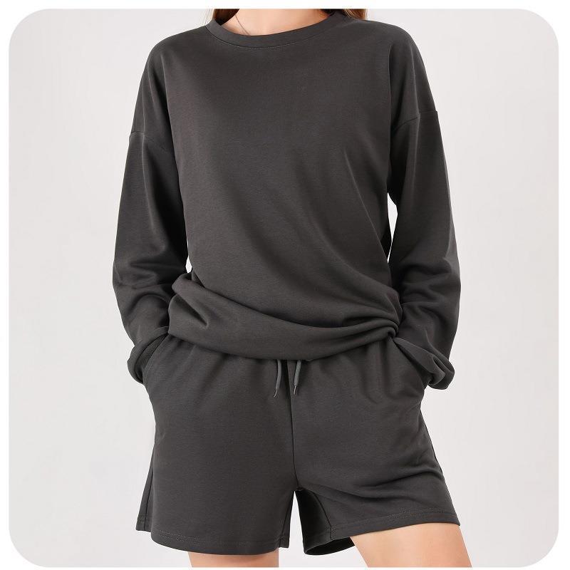 Damen lässiges Sweatshirt und Shorts Set Sovae
