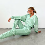 Damen Sportliches Fleece-Kapuzen-Lounge-Set Sovae