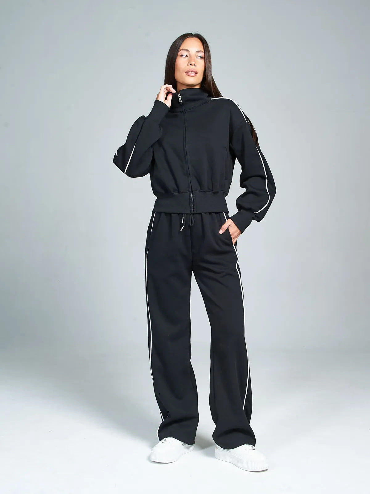 Damen Hochwertiger Sport-Loungewear-Anzug mit Stehkragen Sovae